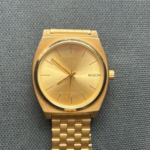 Nixon Gold Stainless Steel Minimalist Watch